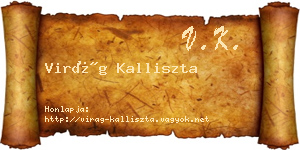 Virág Kalliszta névjegykártya